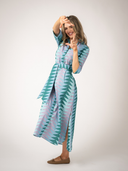 The Eloise Dress | Periwinkle Bagru Triangle
