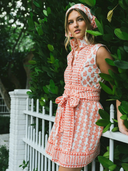 Sleeveless SUE SARTOR Flounce Mini | Pink Coral