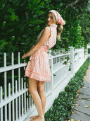 Sleeveless SUE SARTOR Flounce Mini | Pink Coral