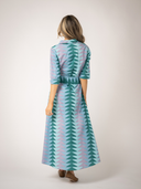 The Eloise Dress | Periwinkle Bagru Triangle