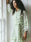 SUE SARTOR Flounce Shorty | Chartreuse/Sage Provence