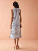 Maggie Midi Dress in Elena Santorini