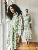 SUE SARTOR Flounce Shorty | Chartreuse/Sage Provence