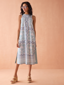 Maggie Midi Dress in Elena Santorini