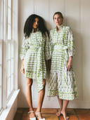 SUE SARTOR Flounce Shorty | Chartreuse/Sage Provence