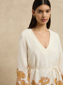 Tavi Dress in Brocade Apricot