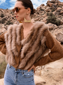 By The Fireside Fur Cardigan in Brown