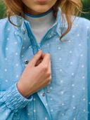 Juno Jacket in Blue Polka Dot
