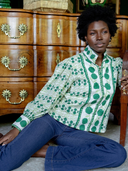 Boxy Balloon Sleeve Top in Emerald Green Marigold