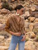 By The Fireside Fur Cardigan in Brown