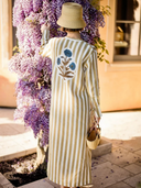Cairo Kaftan in Khaki Stripe