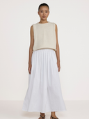 Cropped Knit Cotton Tank in Ivory