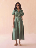 Amira Shirt Dress in Solid Palm