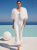 The Obsession Feather Cape in White