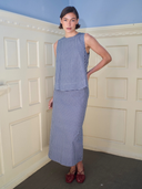 The Touquet Top in Navy Gingham