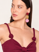 Gigi Knotted Crop Top in Burgundy