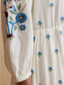 Lina Dress in Aegean Embroidery