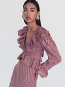 Calma Blouse in Vichy Red