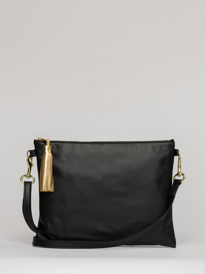 The Sconset Clutch + Crossbody Bag | Black