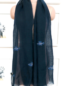 Navy Fish Scarf