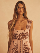 Empire Maxi Dress Infiorata Embroidered