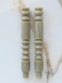 Geometric Taper Candles in Sage Green