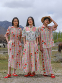 Fig Blouse in Gingham/Poppy Flower Embroidery