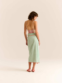 The Loren Skirt in Green Stripe