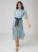 The Jane Midi Dress | Blue Mughal Block