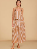 Quinn Skirt in Tuck Stripes