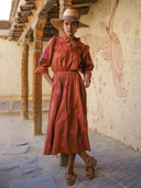 Cosmos Blouse in Brown/Mexican Embroidery