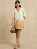 Tavi Dress in Brocade Apricot