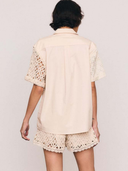 Crochet Spliced Shirt in Ecru