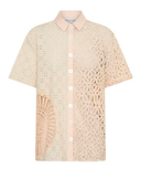 Crochet Spliced Shirt in Ecru