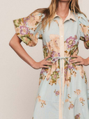 Alma Midi Shirt Dress in Blue