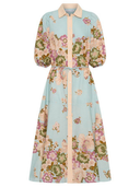 Alma Midi Shirt Dress in Blue