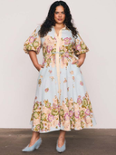 Alma Midi Shirt Dress in Blue