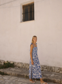 Tali Dress in Brocade Azul