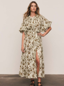 Archer Smock Midi Dress in Olive