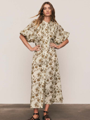 Archer Smock Midi Dress in Olive