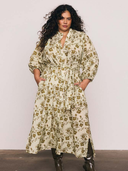 Archer Smock Midi Dress in Olive