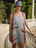 Light Blue Bali Tiger Short Dress