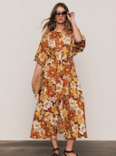 Blair Shirt Dress in Rust