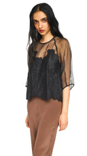 Bari Organza Top in Black Waterlily