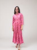Pink Floral Print Maxi Dress