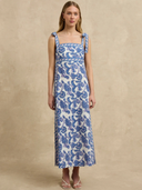 Tali Dress in Brocade Azul