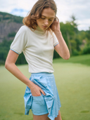 Par Skort in Blue Polka Dot