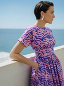 Ayoku Dress in Pink and Blue