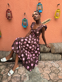 Ibukun Dress in Pink Polka Dot