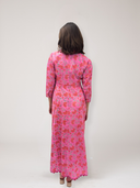 Pink Floral Print Maxi Dress